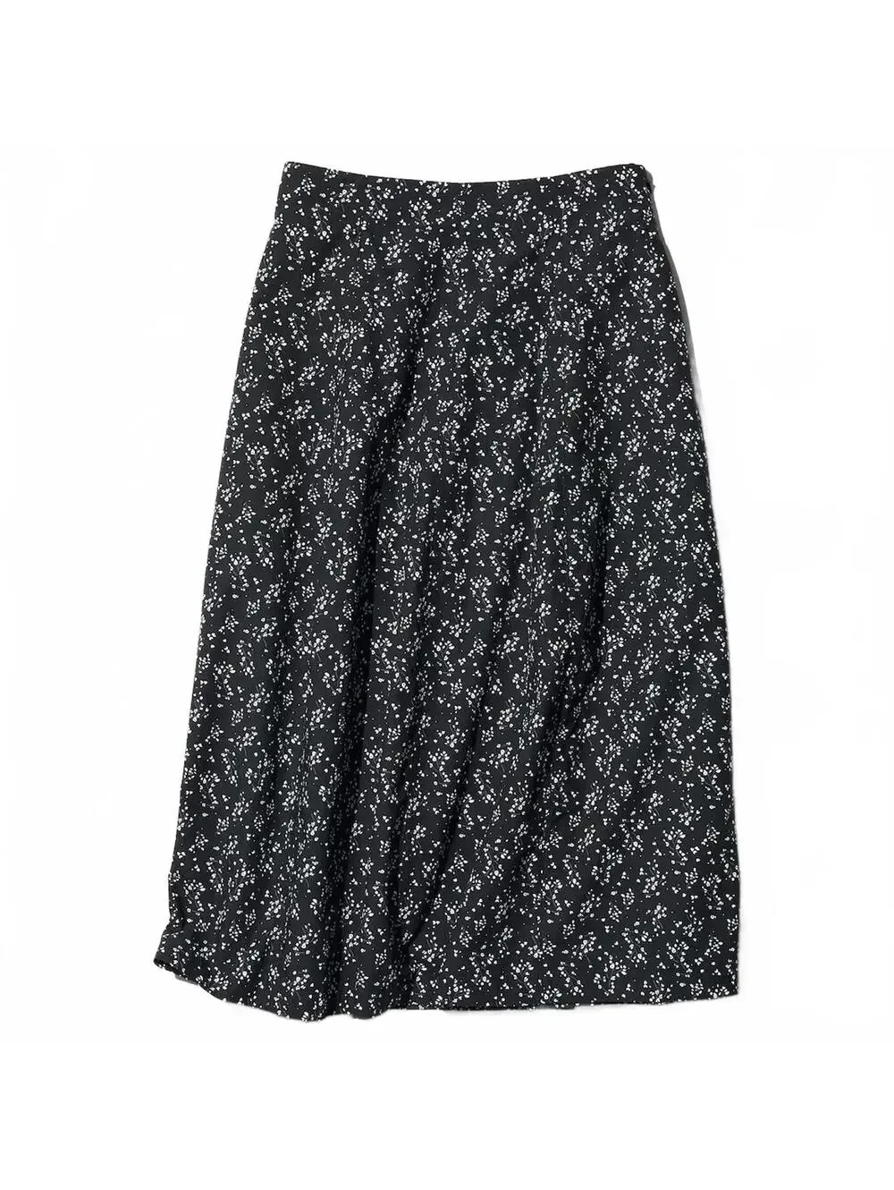 Uniqlo U Cotton Cocoon Floral Printed Midi Skirt Black NWT Size XS